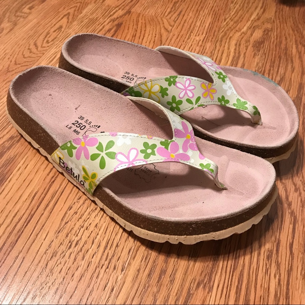 Betula floral flip flops